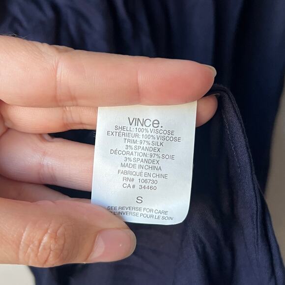 Vince Navy Blue Scoop Neck Tank Top Size S - Picture 5 of 6